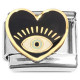 Evil Eye Protection Black Heart Italian Charm