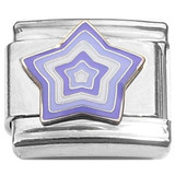 Purple Star Burst Layers Italian Charm