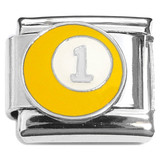 Yellow One Ball Pool Billiards Italian Charm