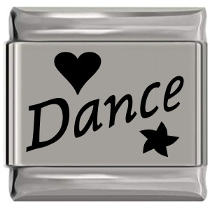Dance Laser Engraved Italian Charm (9mm Standard Size)