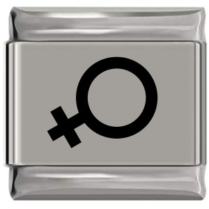 Female Sign Laser Engraved Italian Charm (9mm Standard Size)