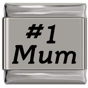 Number One Mum Laser Engraved Italian Charm (9mm Standard Size) Number One Mum Laser Engraved Italian Charm (9mm Standard Size)
