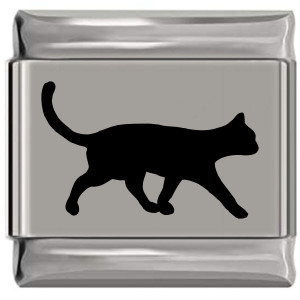 Cat Silhouette Laser Engraved Italian Charm (9mm Standard Size) Cat Silhouette Laser Engraved Italian Charm (9mm Standard Size)