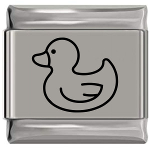 Rubber Ducky Duck Laser Engraved Italian Charm (9mm Standard Size)