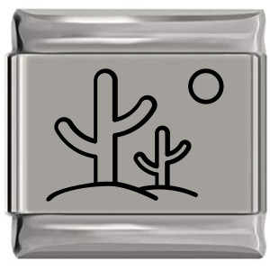 Desert Cactus Laser Engraved Italian Charm (9mm Standard Size) Desert Cactus Laser Engraved Italian Charm (9mm Standard Size)