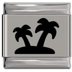 Palm Trees Laser Engraved Italian Charm Palm Trees Laser Engraved Italian Charm