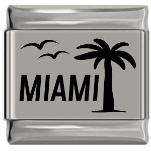 Miami Palm Tree Laser Engraved Italian Charm Miami Palm Tree Laser Engraved Italian Charm