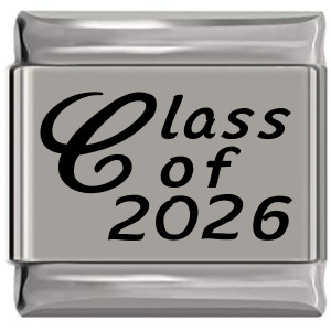 Class of 2026 Laser Engraved Italian Charm (9mm Standard Size)