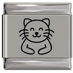 Happy Lucky Cat Maneki Neko Laser Engraved Italian Charm Happy Lucky Cat Maneki Neko Laser Engraved Italian Charm