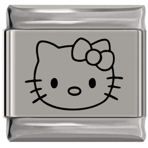 Kitty with Bow Laser Engraved Italian Charm