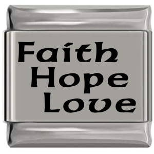 Faith Hope Celtic Font Love Laser Engraved Italian Charm (9mm Standard Size) Faith Hope Celtic Font Love Laser Engraved Italian Charm (9mm Standard Size)