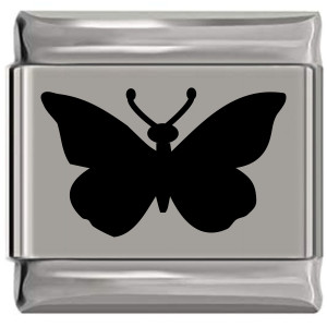 Butterfly Silhouette Laser Engraved Italian Charm (9mm Standard Size) Butterfly Silhouette Laser Engraved Italian Charm (9mm Standard Size)
