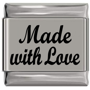 Made with Love Laser Engraved Italian Charm (9mm Standard Size) Made with Love Laser Engraved Italian Charm (9mm Standard Size)