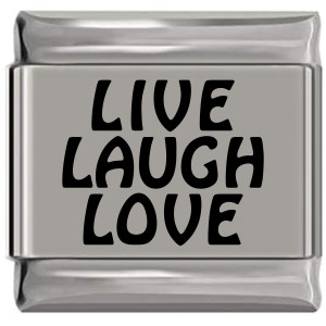 Live Love Laugh Laser Engraved Italian Charm (9mm Standard Size)