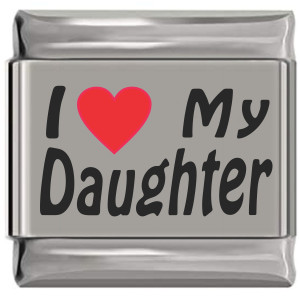 I Love My Daughter Red Heart Laser Engraved Italian Charm I Love My Daughter Red Heart Laser Engraved Italian Charm