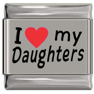 I Love My Daughters Red Heart Laser Engraved Italian Charm I Love My Daughters Red Heart Laser Engraved Italian Charm