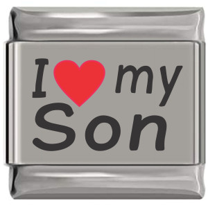 I Love My Son Red Heart Laser Engraved Italian Charm I Love My Son Red Heart Laser Engraved Italian Charm
