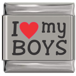 I Love My Boys Red Heart Laser Engraved Italian Charm I Love My Boys Red Heart Laser Engraved Italian Charm