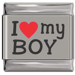I Love My Boy Red Heart Laser Engraved Italian Charm I Love My Boy Red Heart Laser Engraved Italian Charm