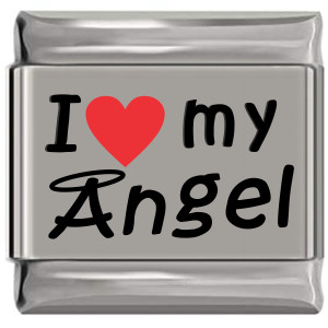 I Love My Angel Red Heart Laser Engraved Italian Charm I Love My Angel Red Heart Laser Engraved Italian Charm