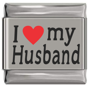 I Love My Husband Red Heart Laser Engraved Italian Charm I Love My Husband Red Heart Laser Engraved Italian Charm