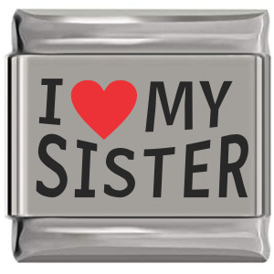 I Love My Sister Red Heart Laser Engraved Italian Charm I Love My Sister Red Heart Laser Engraved Italian Charm
