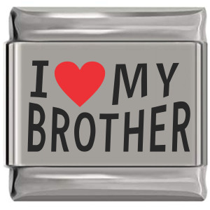 I Love My Brother Red Heart Laser Engraved Italian Charm I Love My Brother Red Heart Laser Engraved Italian Charm