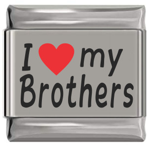 I Love My Brothers Red Heart Laser Engraved Italian Charm I Love My Brothers Red Heart Laser Engraved Italian Charm