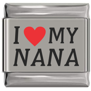 I Love My Nana Red Heart Laser Engraved Italian Charm I Love My Nana Red Heart Laser Engraved Italian Charm