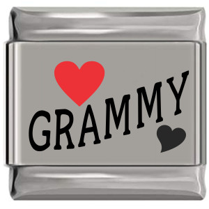 Grammy Red Heart Laser Engraved Italian Charm Grammy Red Heart Laser Engraved Italian Charm