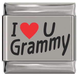 I Love U Grammy Red Heart Laser Engraved Italian Charm I Love U Grammy Red Heart Laser Engraved Italian Charm