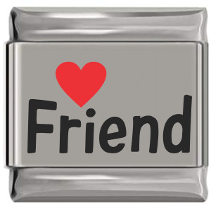 Friend Red Heart Laser Engraved Italian Charm Friend Red Heart Laser Engraved Italian Charm