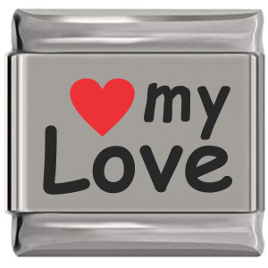 My Love Red Heart Laser Engraved Italian Charm My Love Red Heart Laser Engraved Italian Charm