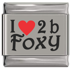 I Love 2 b Foxy Red Heart Laser Engraved Italian Charm I Love 2 b Foxy Red Heart Laser Engraved Italian Charm