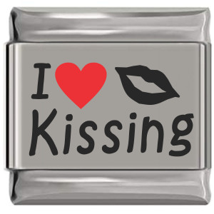 I Love Kissing Red Heart Laser Engraved Italian Charm I Love Kissing Red Heart Laser Engraved Italian Charm