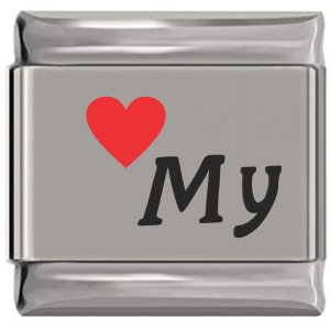 Love My Red Heart Laser Engraved Italian Charm Love My Red Heart Laser Engraved Italian Charm