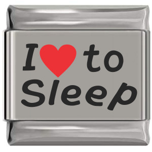 I Love to Sleep Red Heart Laser Engraved Italian Charm I Love to Sleep Red Heart Laser Engraved Italian Charm