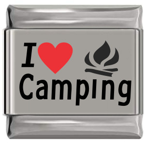 I Love Camping Red Heart Laser Engraved Italian Charm I Love Camping Red Heart Laser Engraved Italian Charm