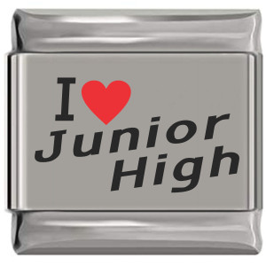 I Love Junior High Red Heart Laser Engraved Italian Charm I Love Junior High Red Heart Laser Engraved Italian Charm