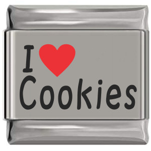 I Love Cookies Red Heart Laser Engraved Italian Charm I Love Cookies Red Heart Laser Engraved Italian Charm