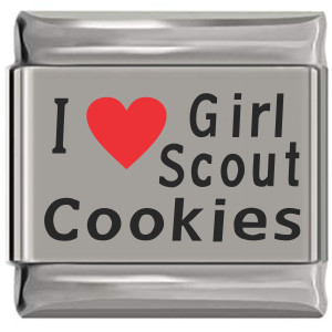 I Love Girl Scout Cookies Red Heart Laser Engraved Italian Charm I Love Girl Scout Cookies Red Heart Laser Engraved Italian Charm