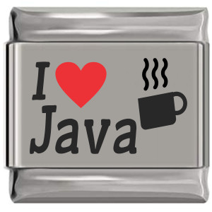 I Love Java Coffee Red Heart Laser Engraved Italian Charm I Love Java Coffee Red Heart Laser Engraved Italian Charm
