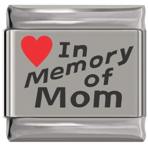 In Memory of Mom Red Heart Laser Engraved Charm