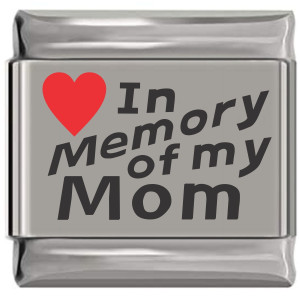 In Memory of My Mom Red Heart Laser Engraved Charm In Memory of My Mom Red Heart Laser Engraved Charm