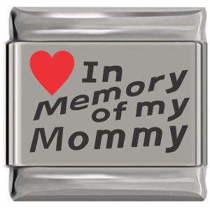 In Memory of My Mommy Red Heart Laser Engraved Charm