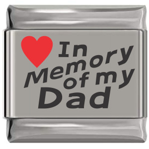 In Memory of My Dad Red Heart Laser Engraved Charm In Memory of My Dad Red Heart Laser Engraved Charm