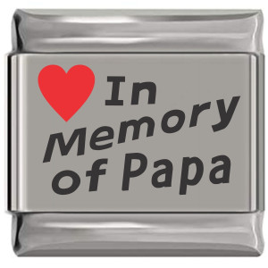 In Memory of Papa Red Heart Laser Engraved Charm In Memory of Papa Red Heart Laser Engraved Charm