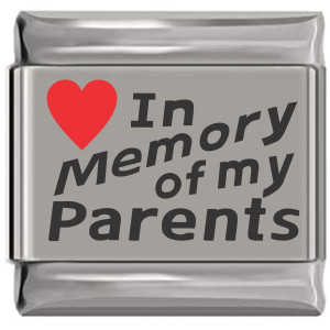 In Memory of My Parents Red Heart Laser Engraved Charm