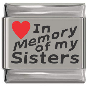 In Memory of My Sisters Red Heart Laser Engraved Charm In Memory of My Sisters Red Heart Laser Engraved Charm