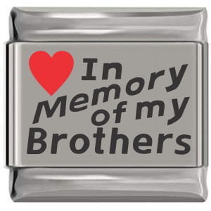 In Memory of My Brothers Red Heart Laser Engraved Charm In Memory of My Brothers Red Heart Laser Engraved Charm